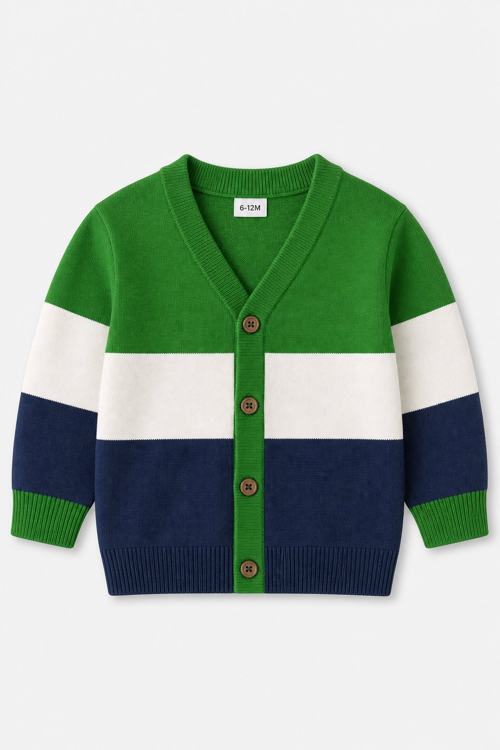 Forest Green Color-Block Cardigan