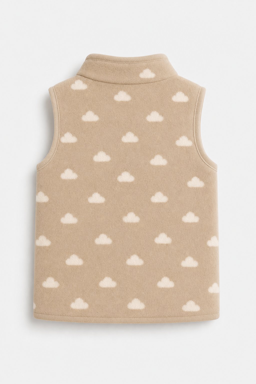 Soft Taupe Cloud Print Puffer Vest view 2