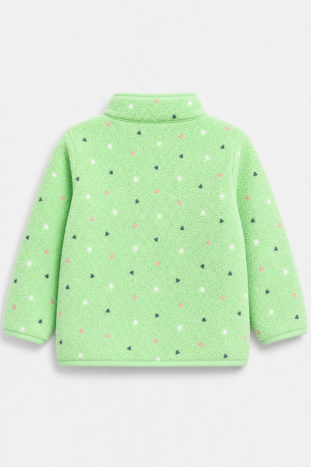 Mint Green Abstract Geometric Fleece Jacket view 2