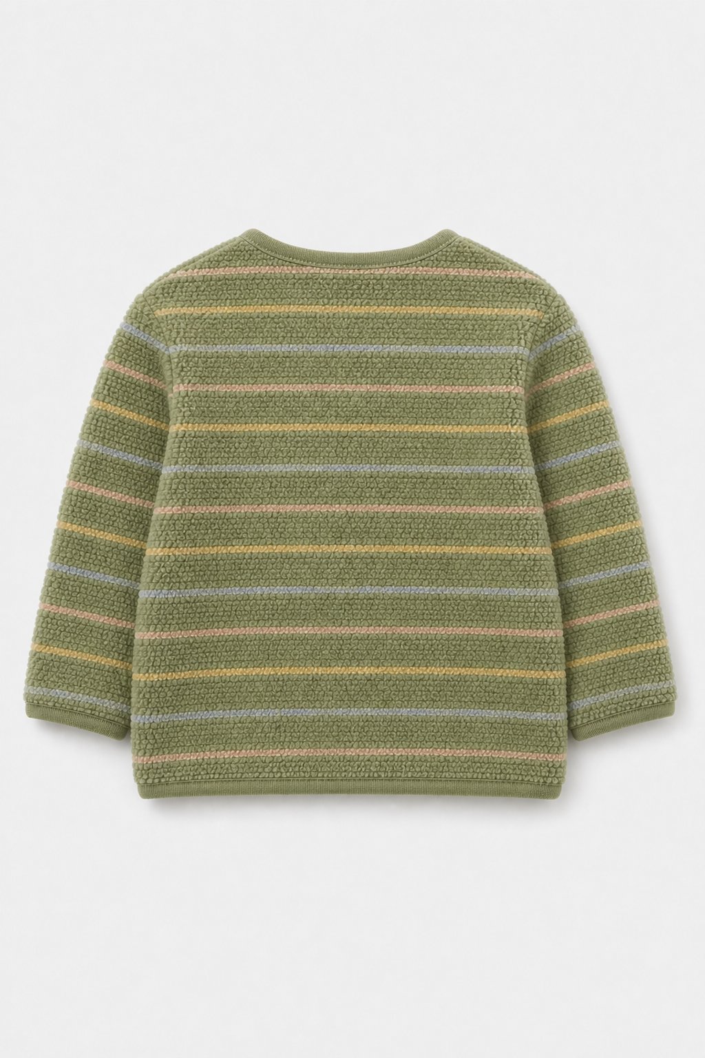 Moss Green Rainbow Stripe Pullover Sweatshirt view 2