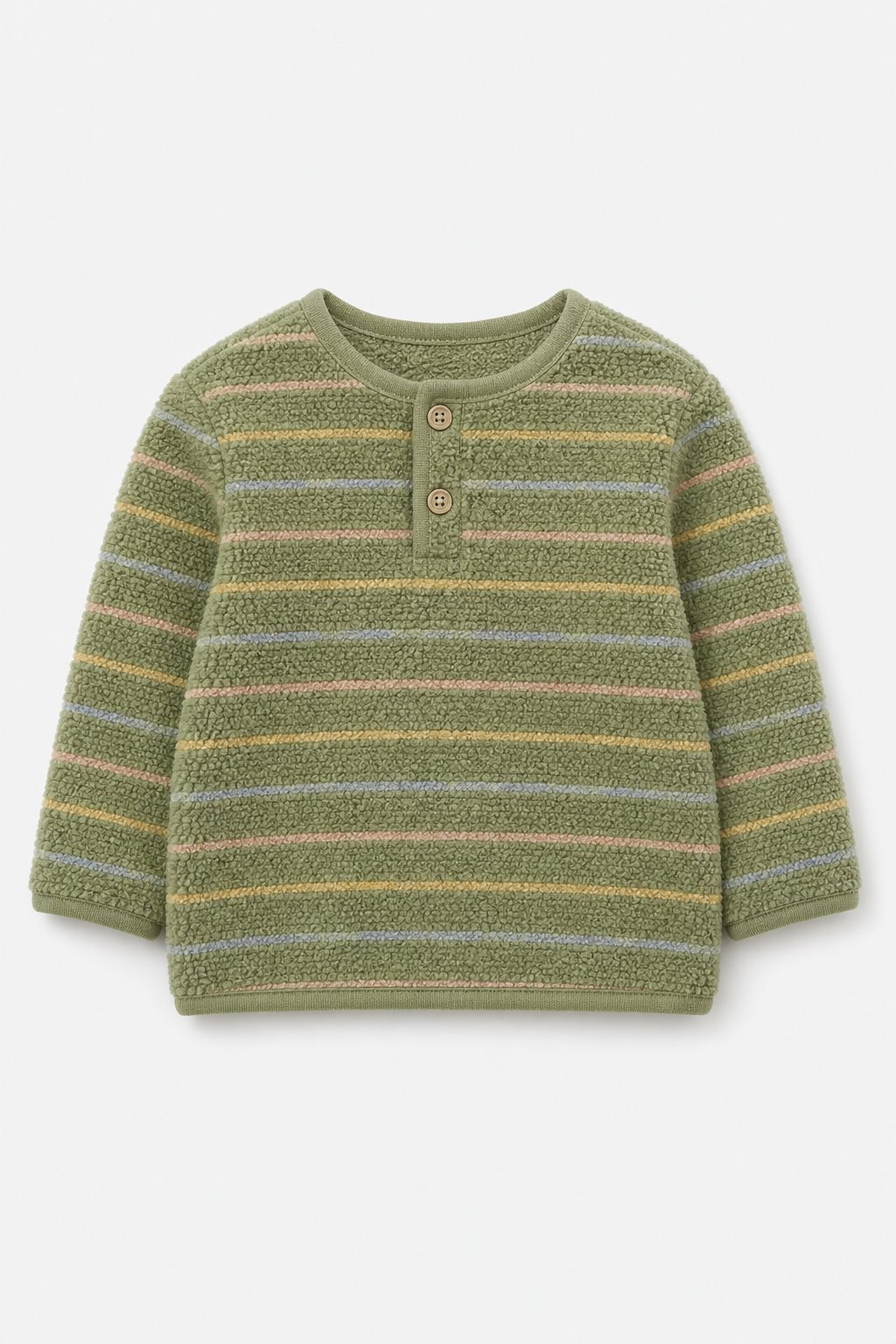 Moss Green Rainbow Stripe Pullover Sweatshirt