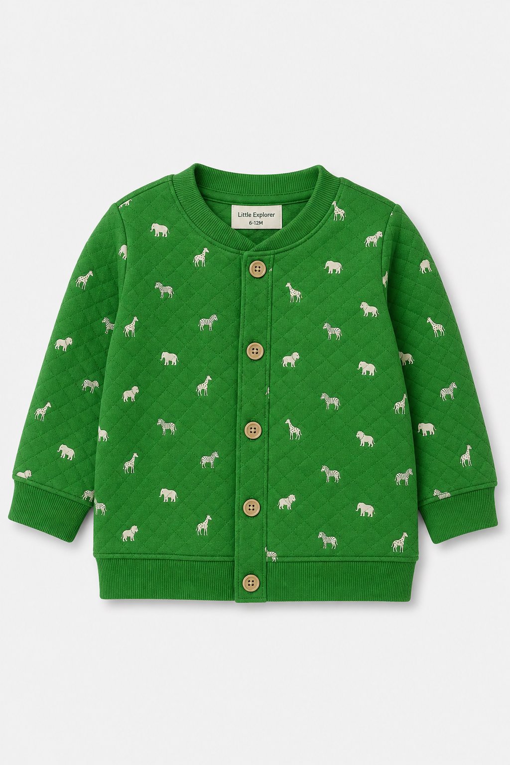 Forest Green Safari Animal Print Cardigan