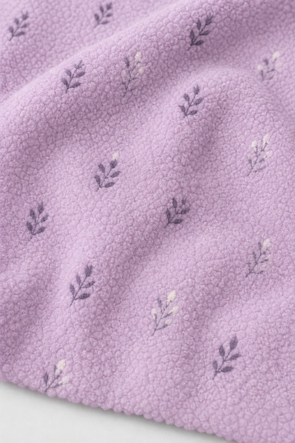 Lavender Botanical Print Fleece Jacket view 3