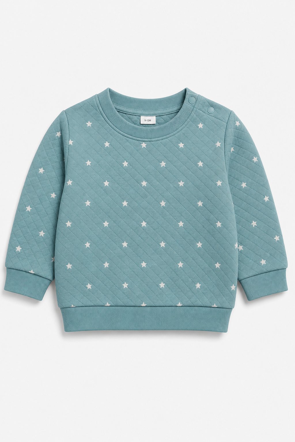 Dusty Teal Star Print Knit Sweater