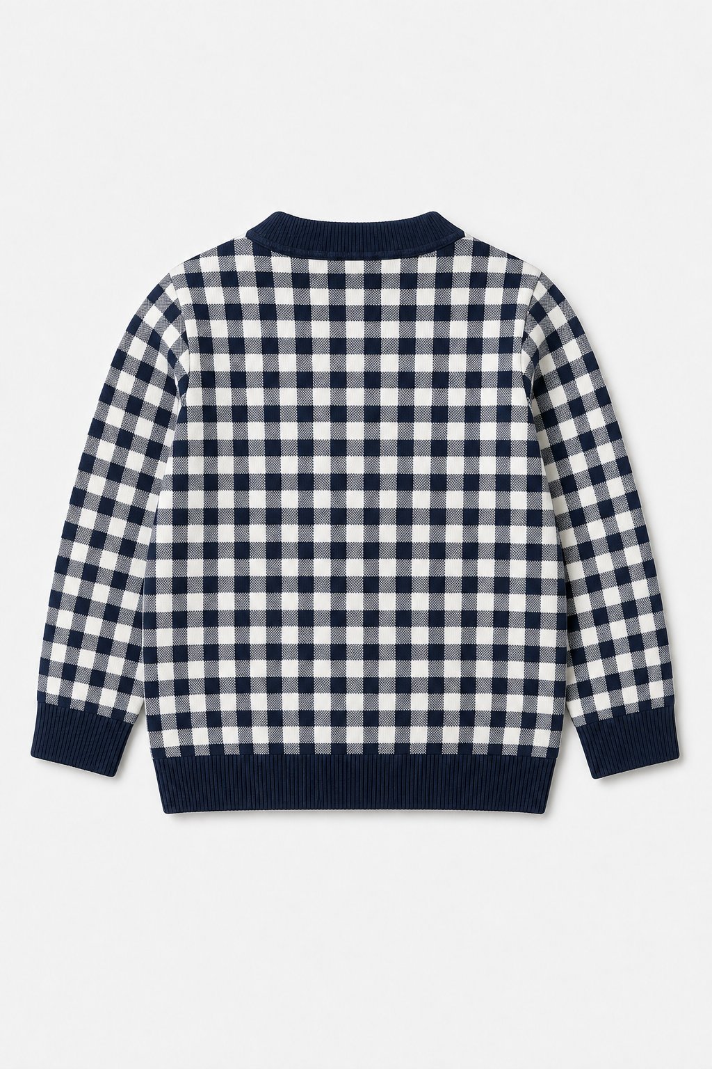 Navy Gingham Check Cardigan view 2