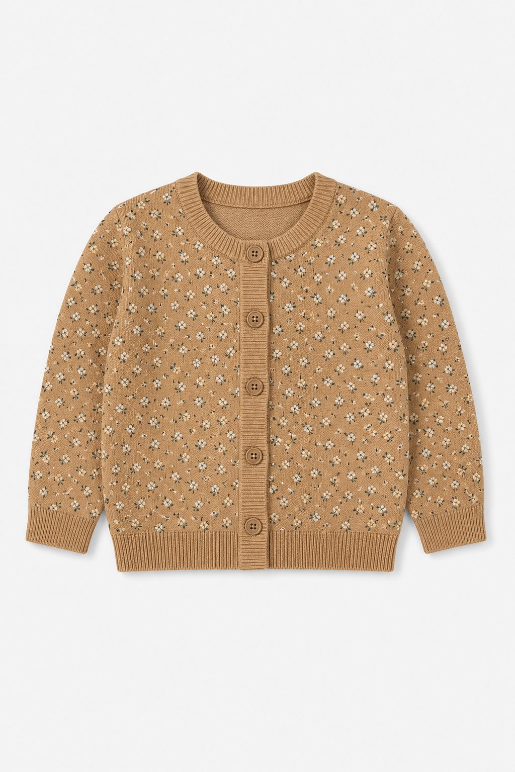Camel Ditsy Floral Cardigan
