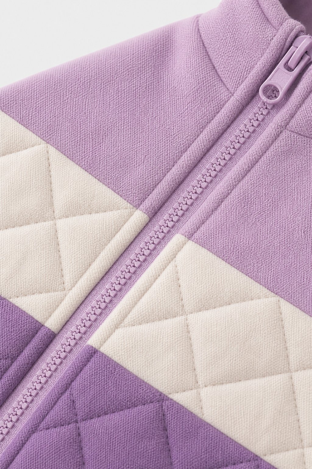 Lilac Color-Block Fleece Jacket view 3