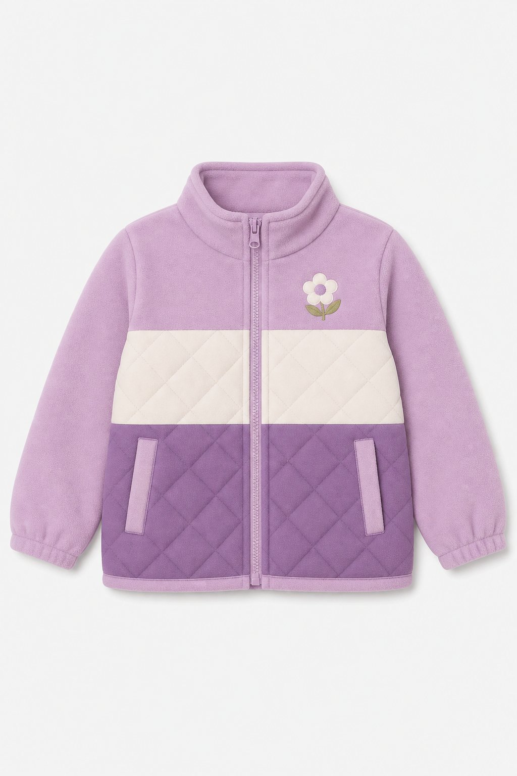 Lilac Color-Block Fleece Jacket