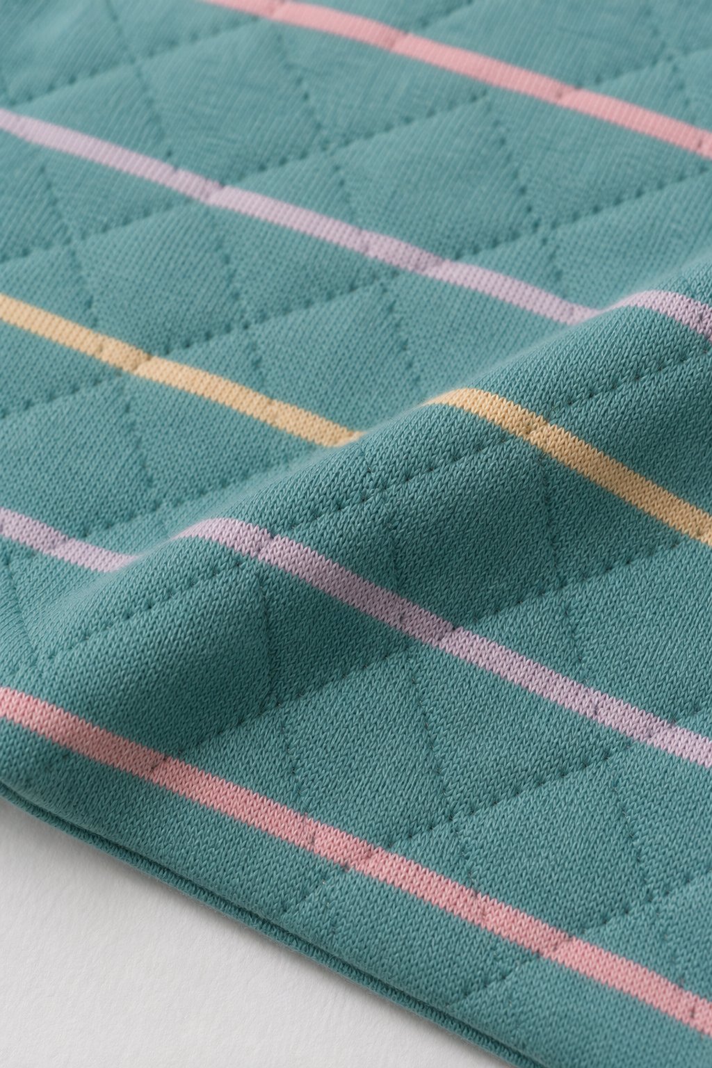 Dusty Teal Rainbow Stripe Knit Sweater view 3