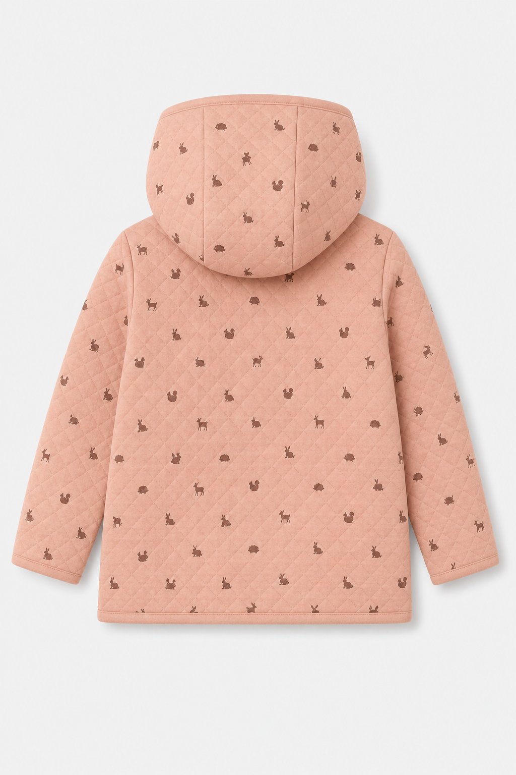 Dusty Rose Animal Print Zip-Up Hoodie view 2