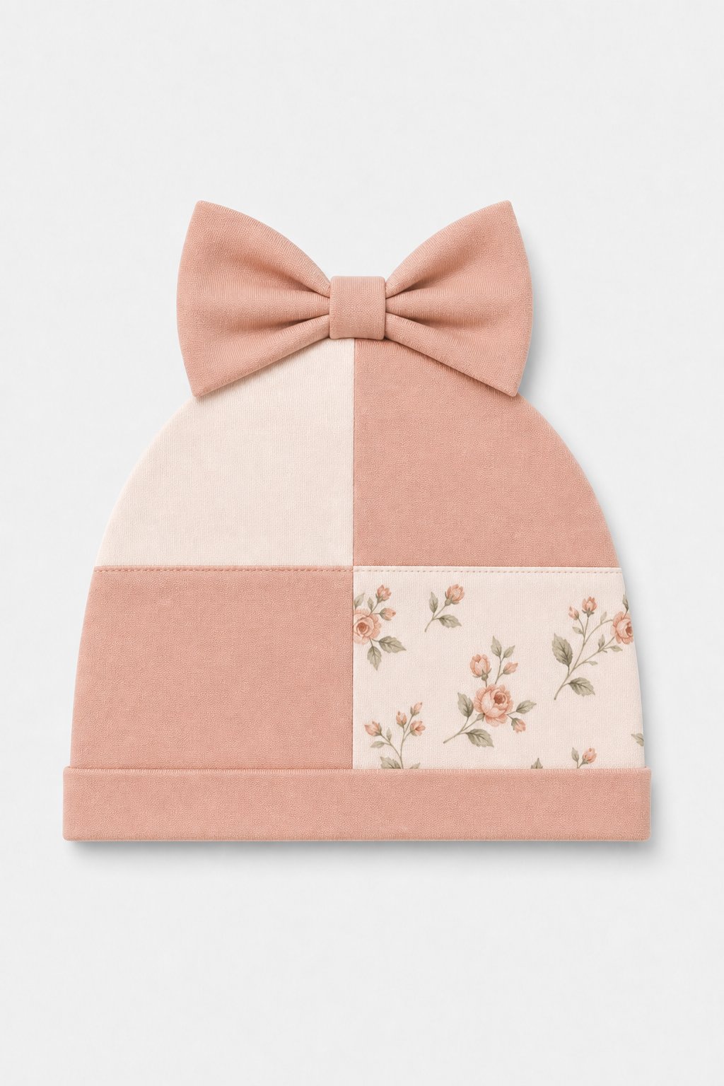 Dusty Rose Color-Block Beanie Hat view 2