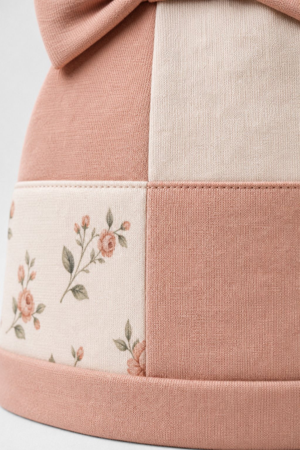 Dusty Rose Color-Block Beanie Hat view 3