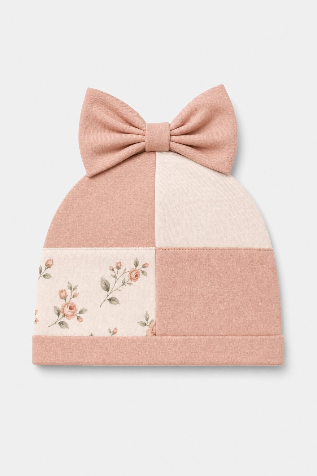 Dusty Rose Color-Block Beanie Hat