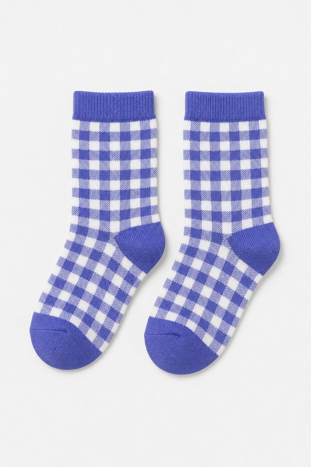 Slate Blue Gingham Check Socks 3-Pack