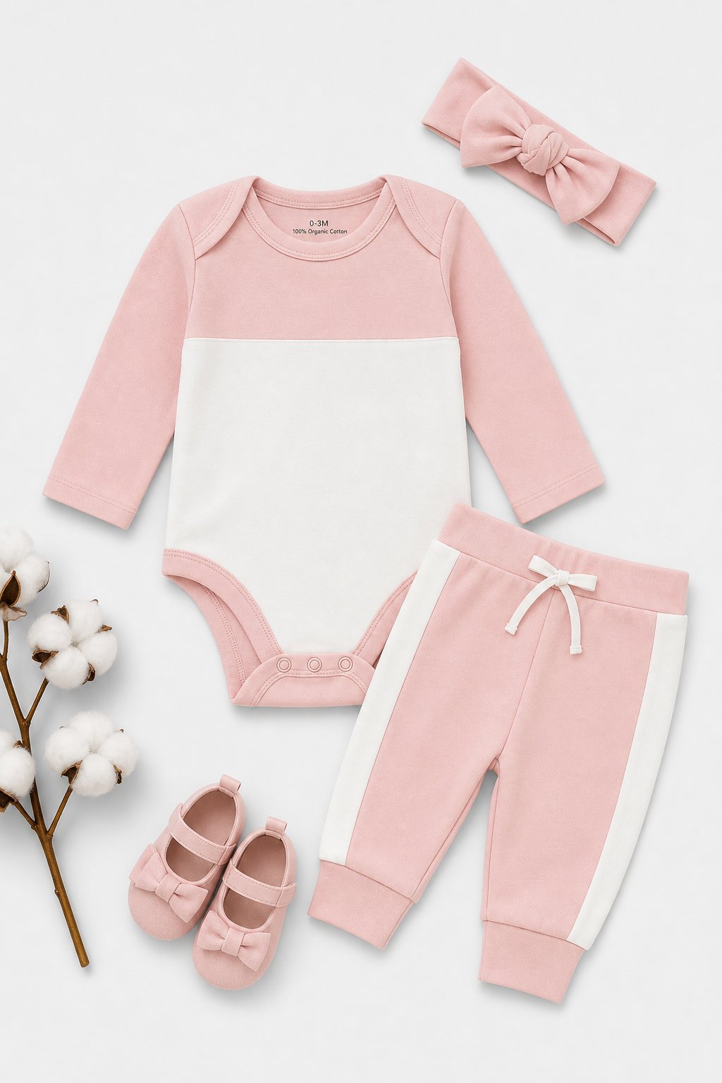 Ballet Pink Color-Block Headband Set