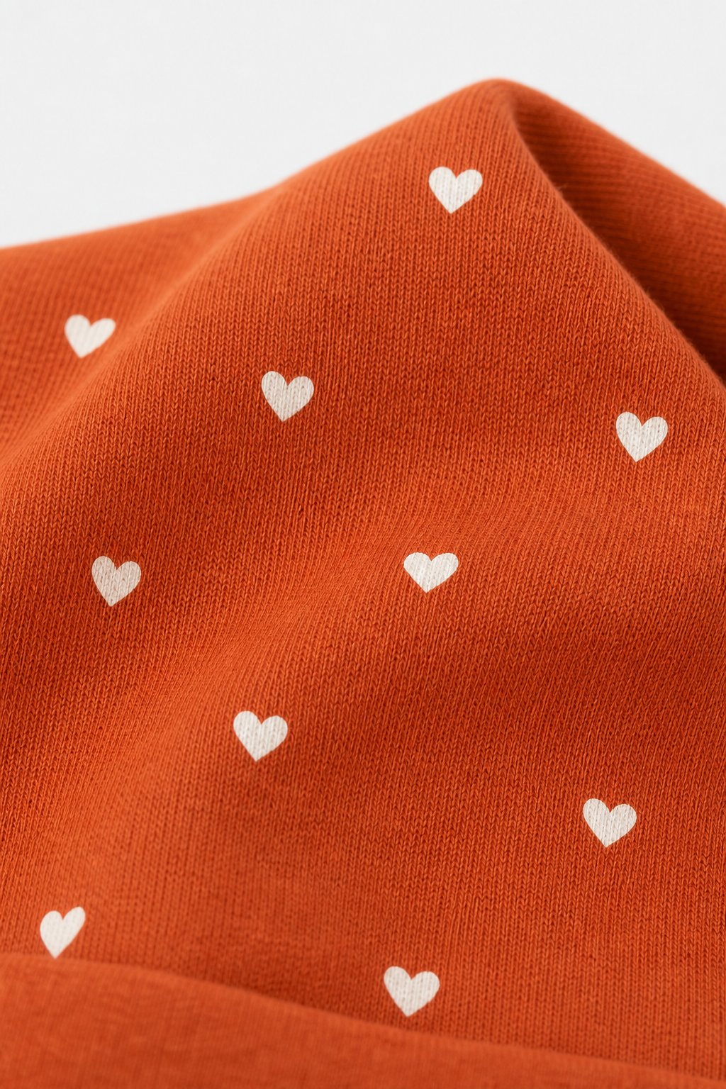 Terracotta Heart Print Beanie Hat view 3
