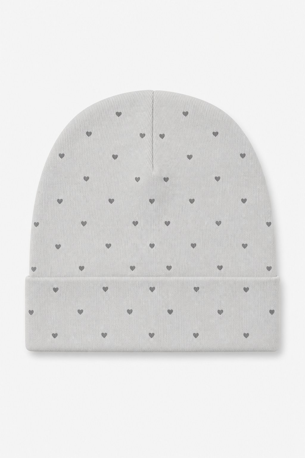 Light Grey Heart Print Sun Hat