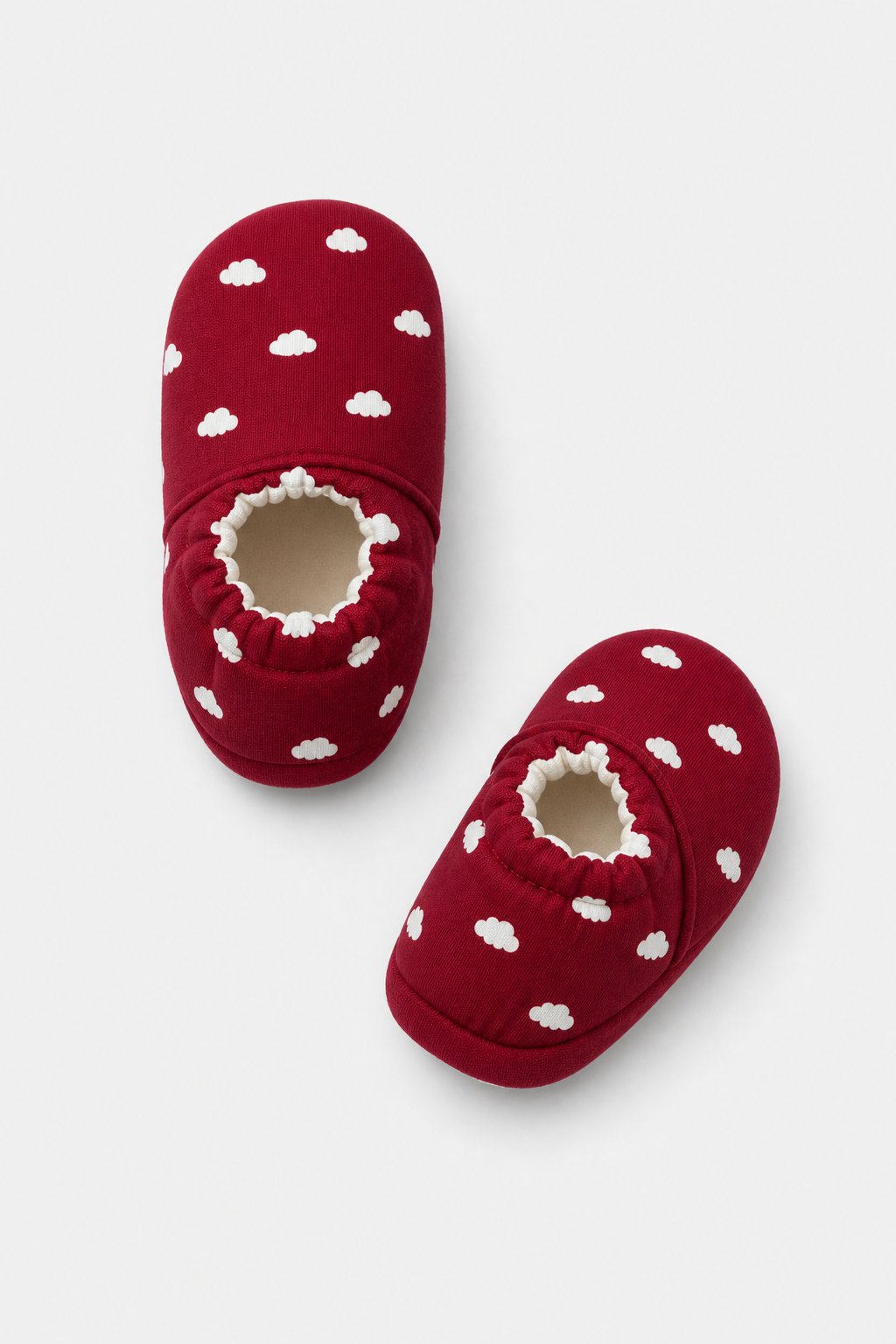 Burgundy Cloud Print Booties view 2