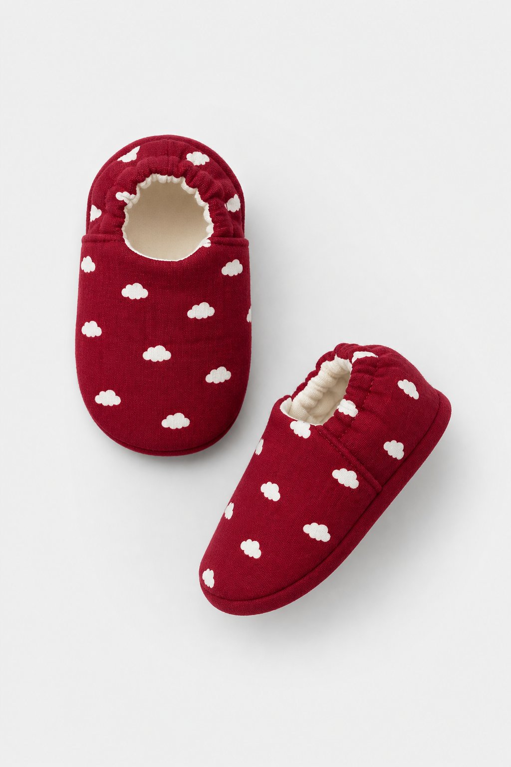 Burgundy Cloud Print Booties