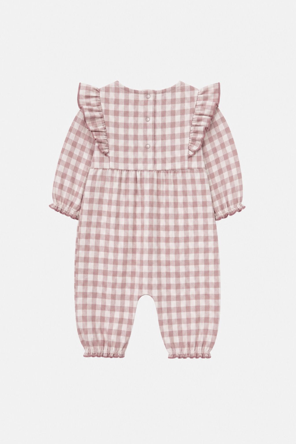 Mauve Gingham Check Holiday Romper view 2