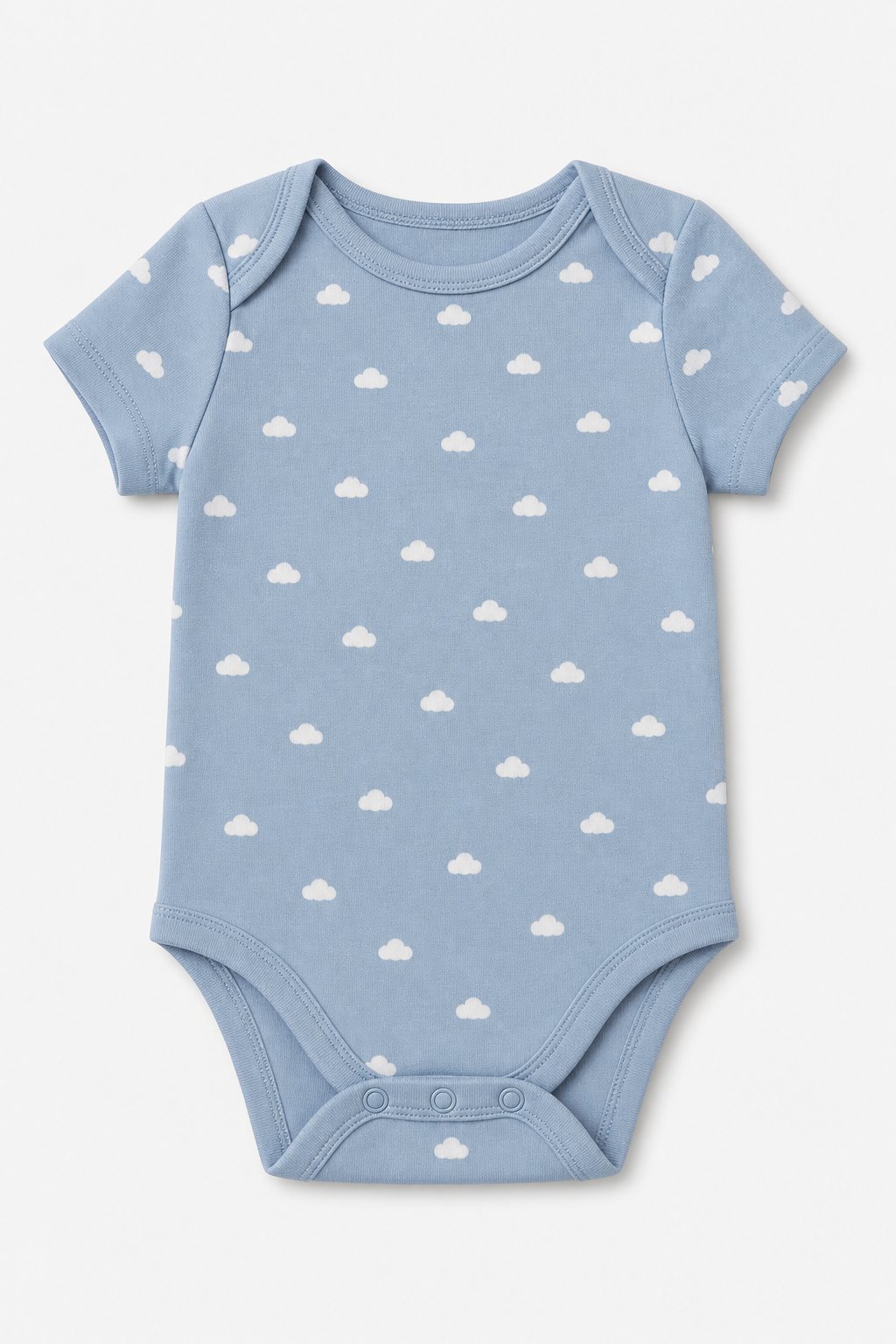 Faded Denim Blue Cloud Print Valentine Bodysuit