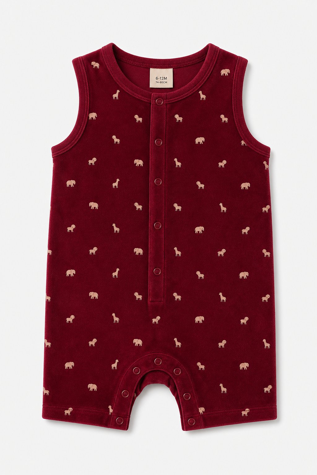 Burgundy Animal Print Summer Sunsuit