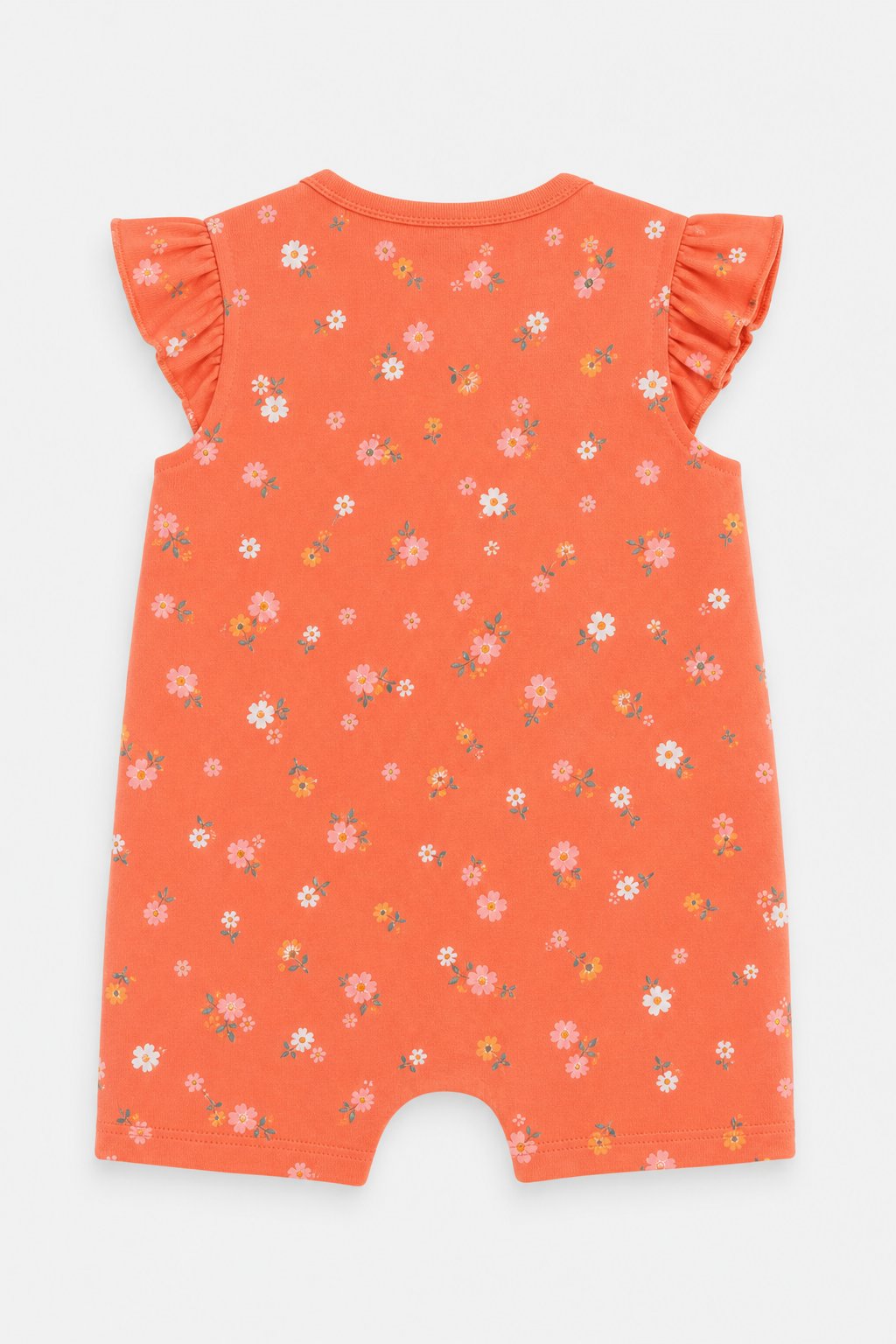 Coral Floral Print Holiday Romper view 2