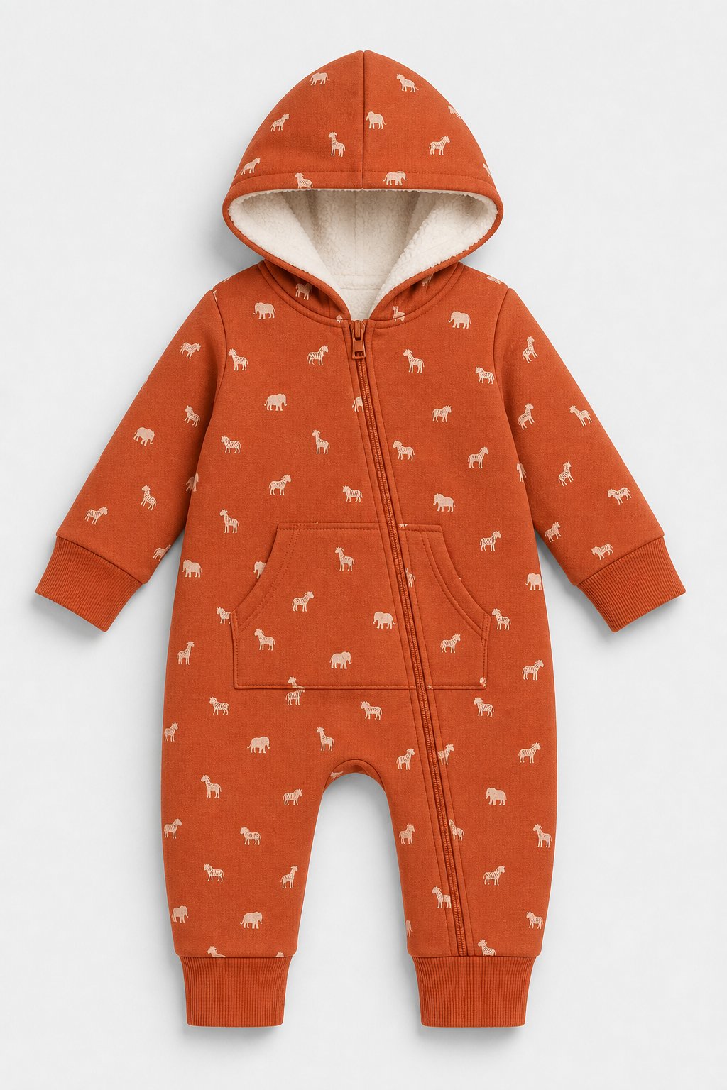 Terracotta Animal Print Holiday Romper