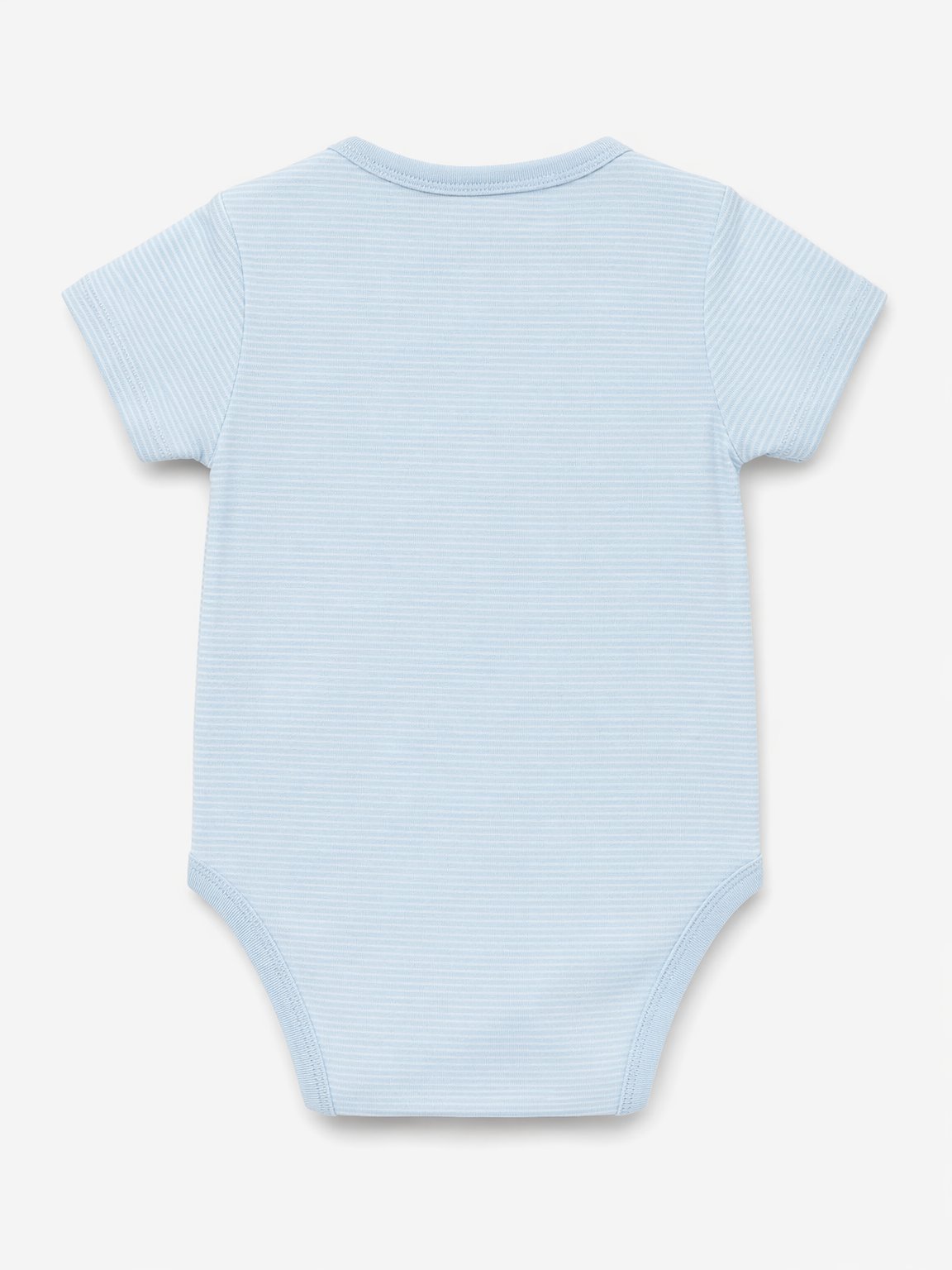 Powder Blue Thin Stripes Short-Sleeve Bodysuit view 2