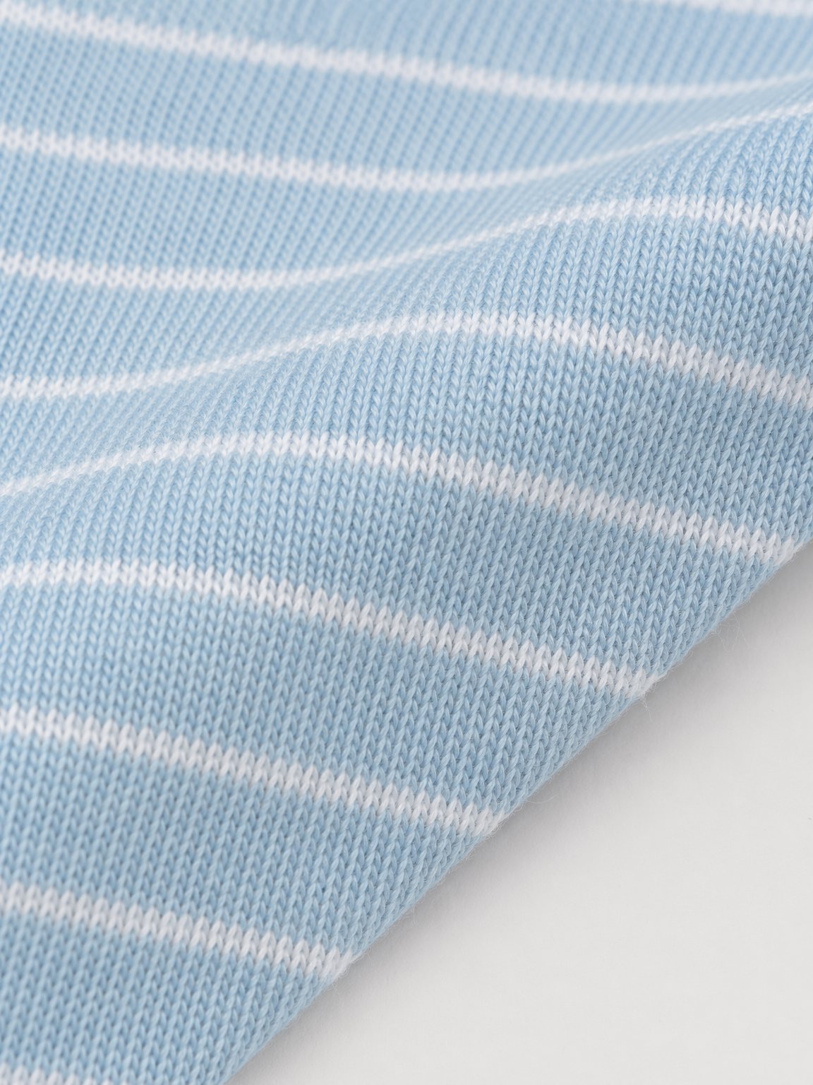 Powder Blue Thin Stripes Short-Sleeve Bodysuit view 3