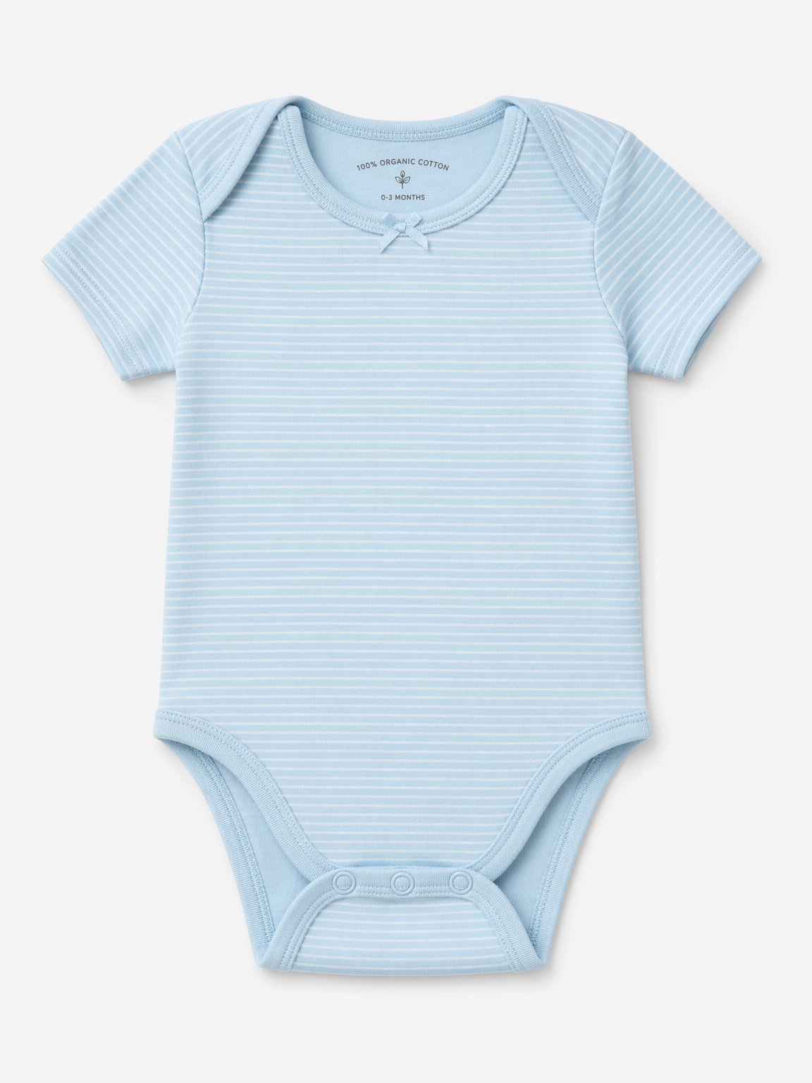 Powder Blue Thin Stripes Short-Sleeve Bodysuit
