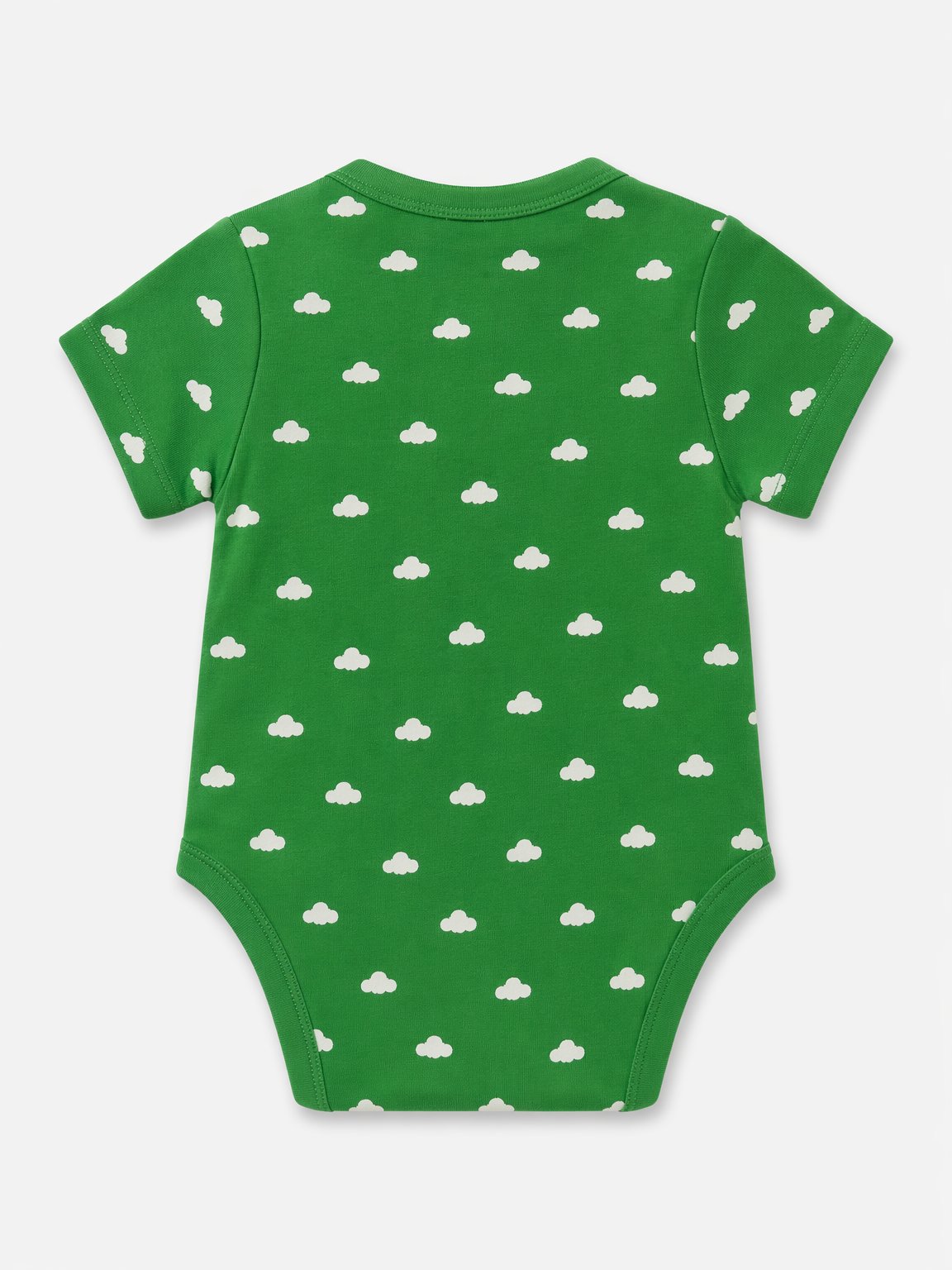 Forest Green Cloud Print Side-Snap Bodysuit view 2
