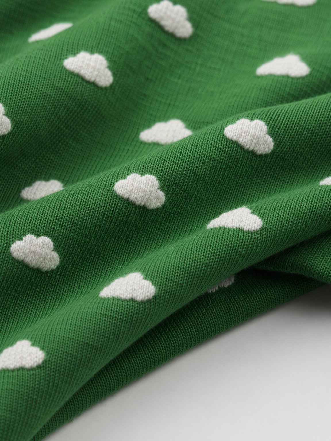 Forest Green Cloud Print Side-Snap Bodysuit view 3