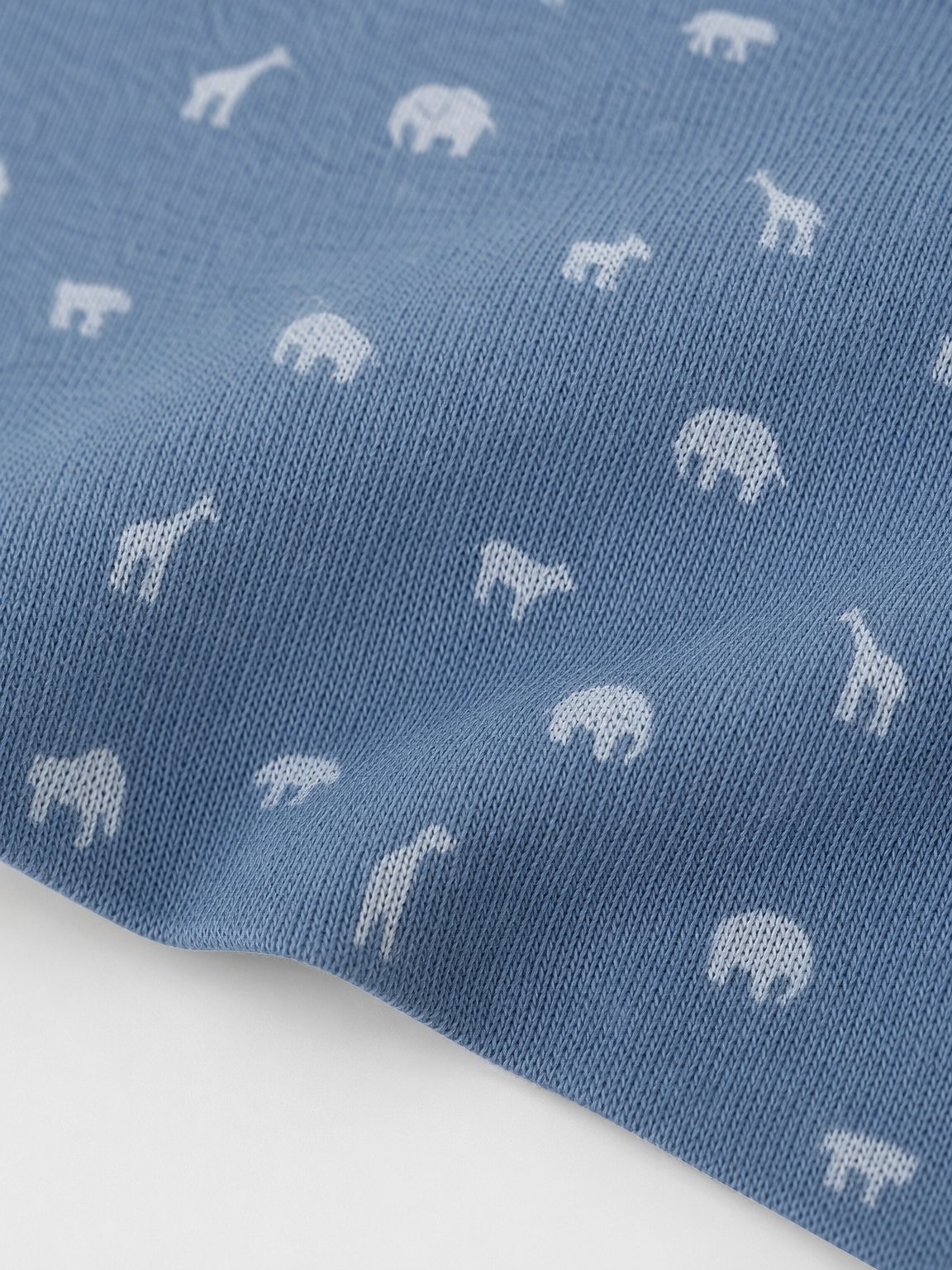 Denim Blue Animal Print Short-Sleeve Bodysuit view 3