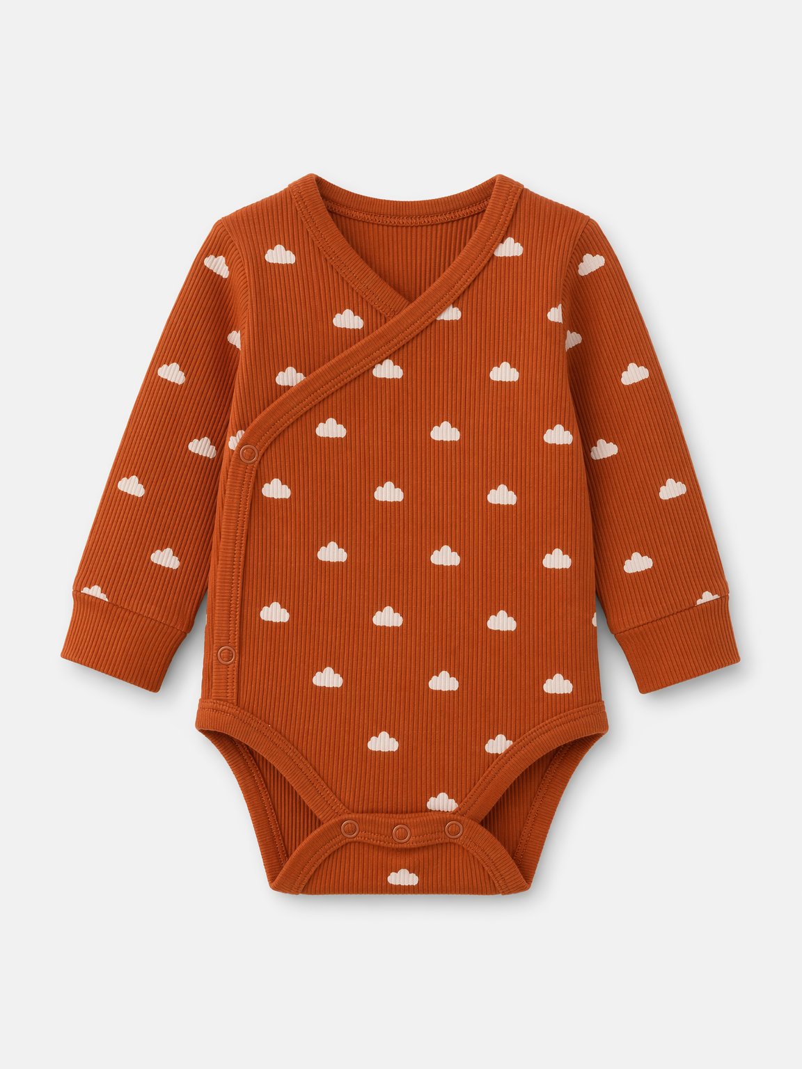 Rust Cloud Print Kimono Bodysuit