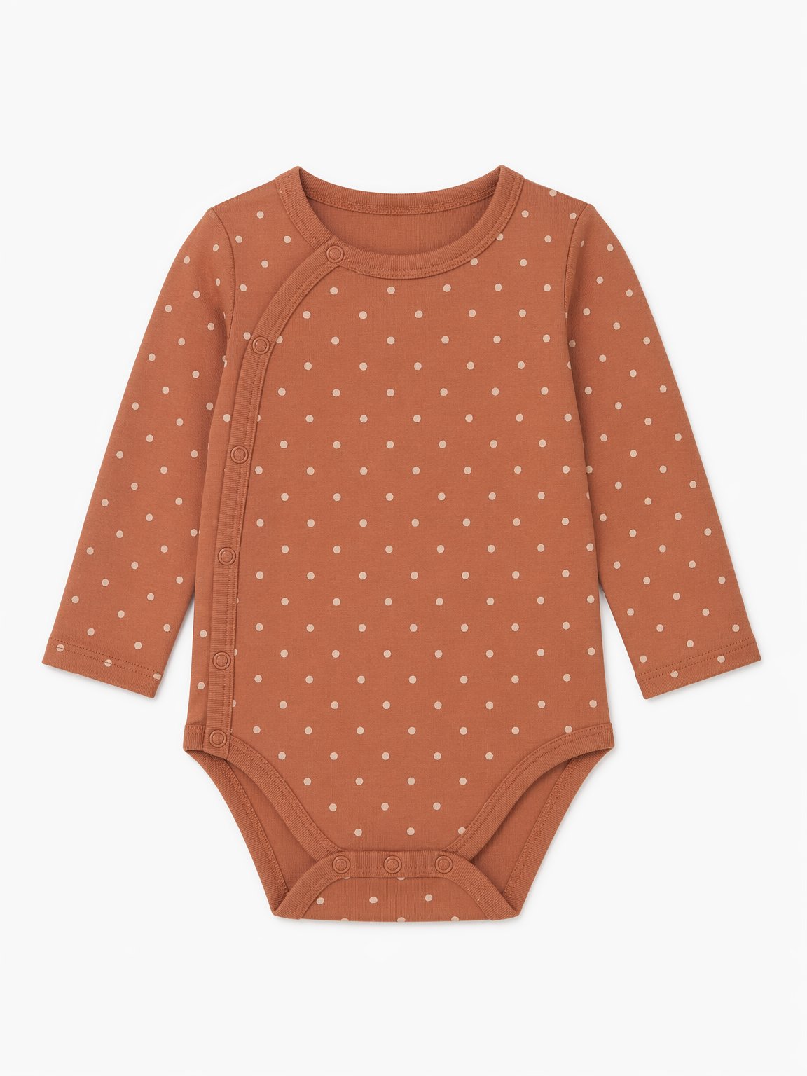 Clay Polka Dot Side-Snap Bodysuit