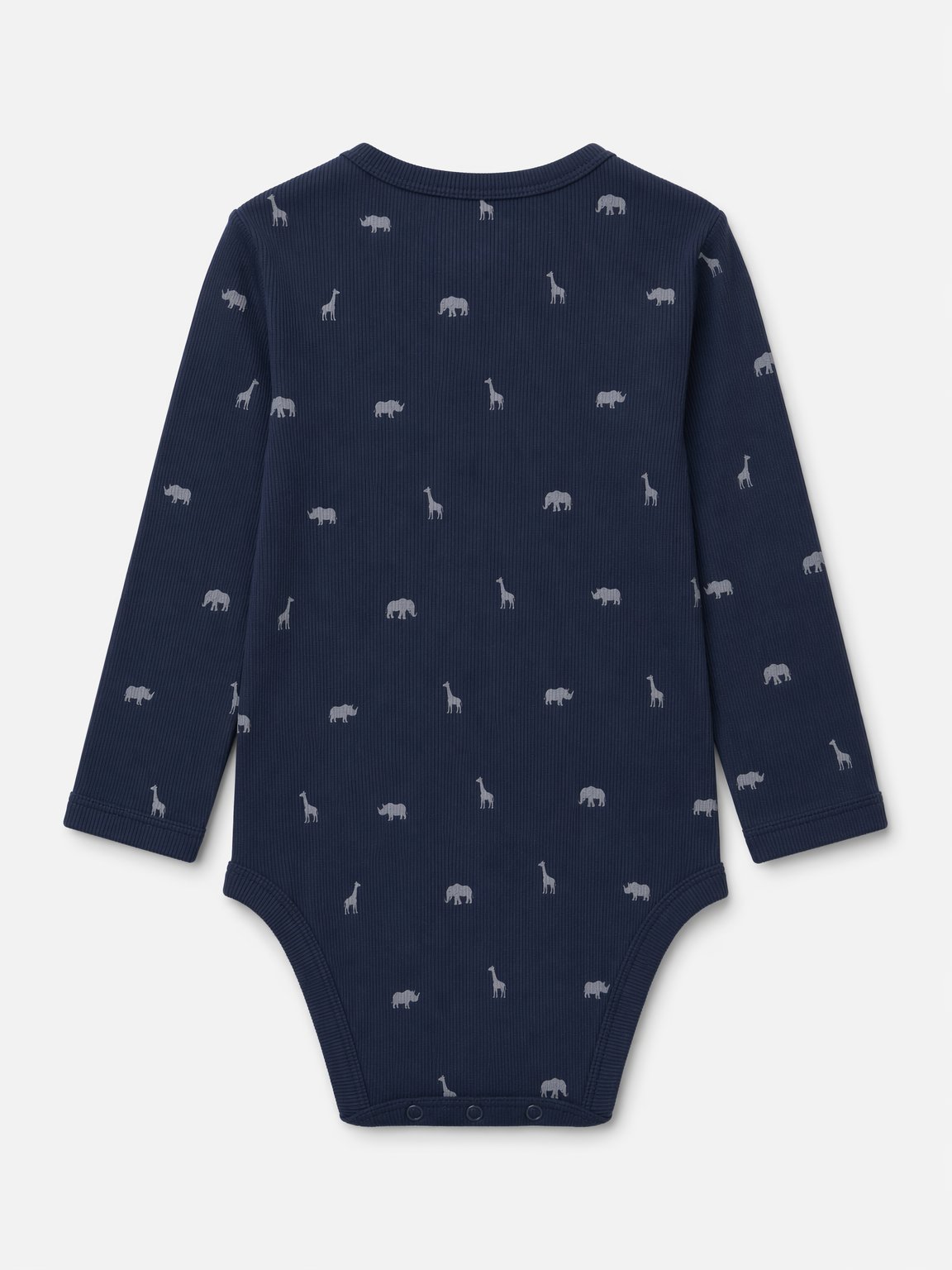 Navy Safari Animal Print Ribbed Bodysuit view 2