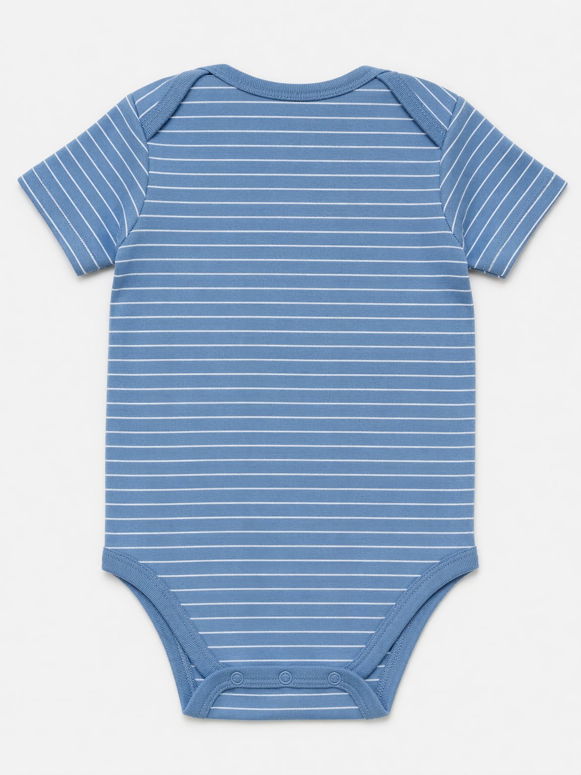 Denim Blue Thin Stripes Lap-Shoulder Bodysuit view 2