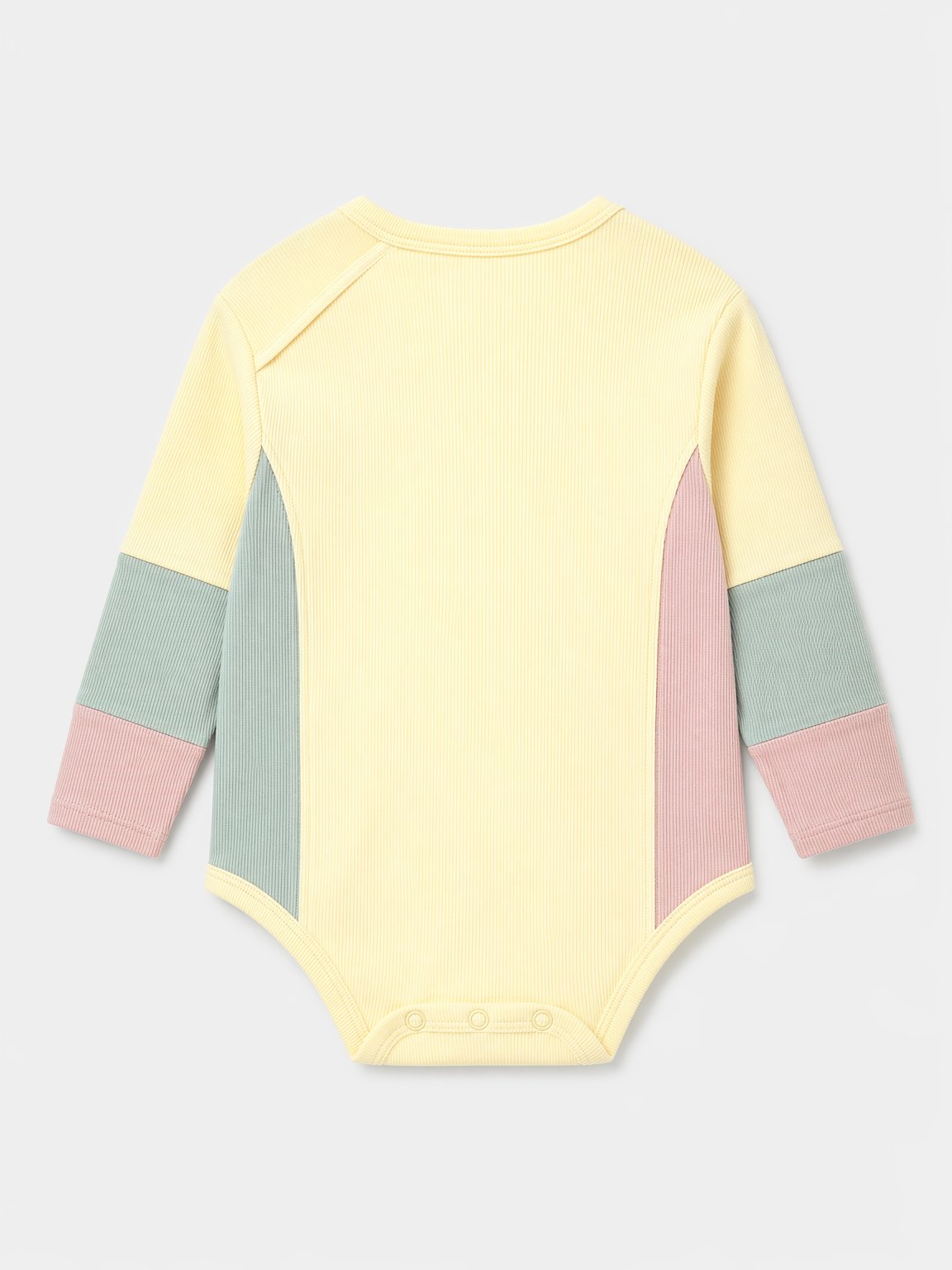 Butter Yellow Color-Block Kimono Bodysuit view 2