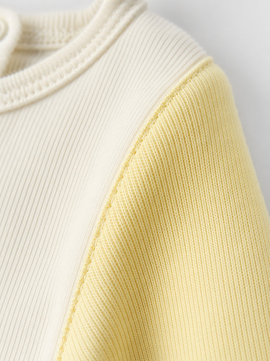 Butter Yellow Color-Block Kimono Bodysuit view 3