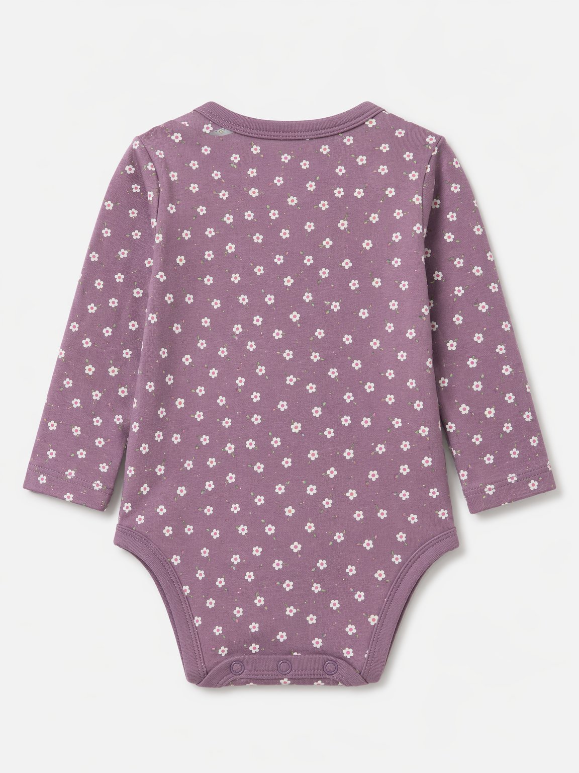Dusty Plum Ditsy Floral Side-Snap Bodysuit view 2