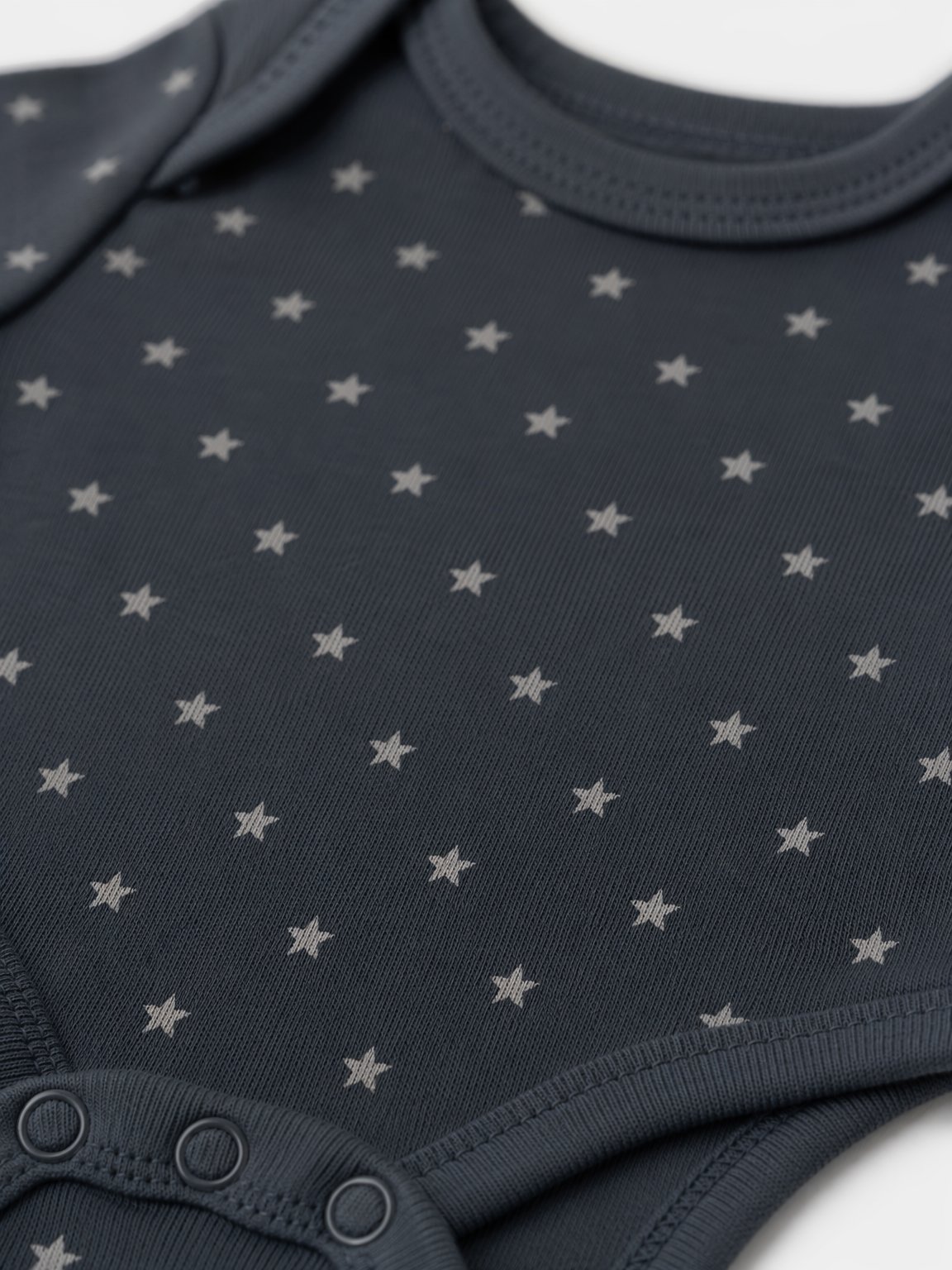 Charcoal Star Print Long-Sleeve Bodysuit view 3