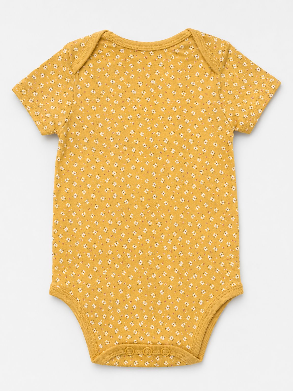 Warm Mustard Ditsy Floral Lap-Shoulder Bodysuit view 2