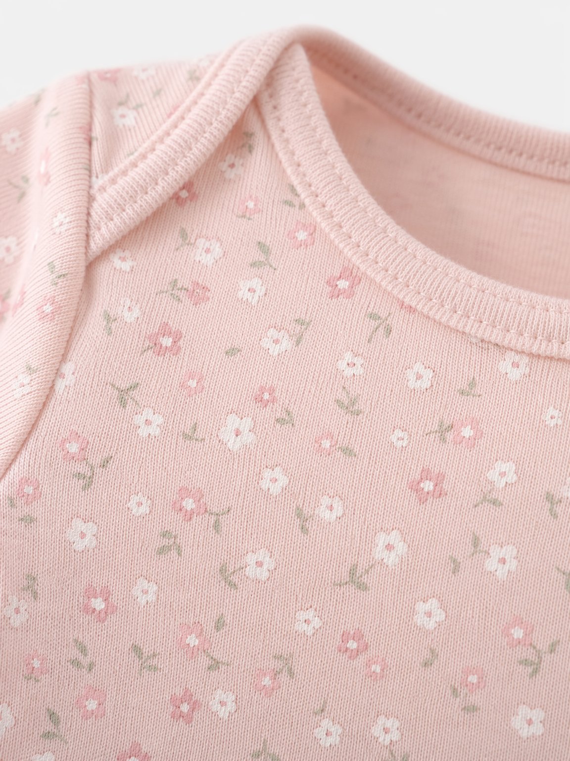 Blush Peach Ditsy Floral Kimono Bodysuit view 3