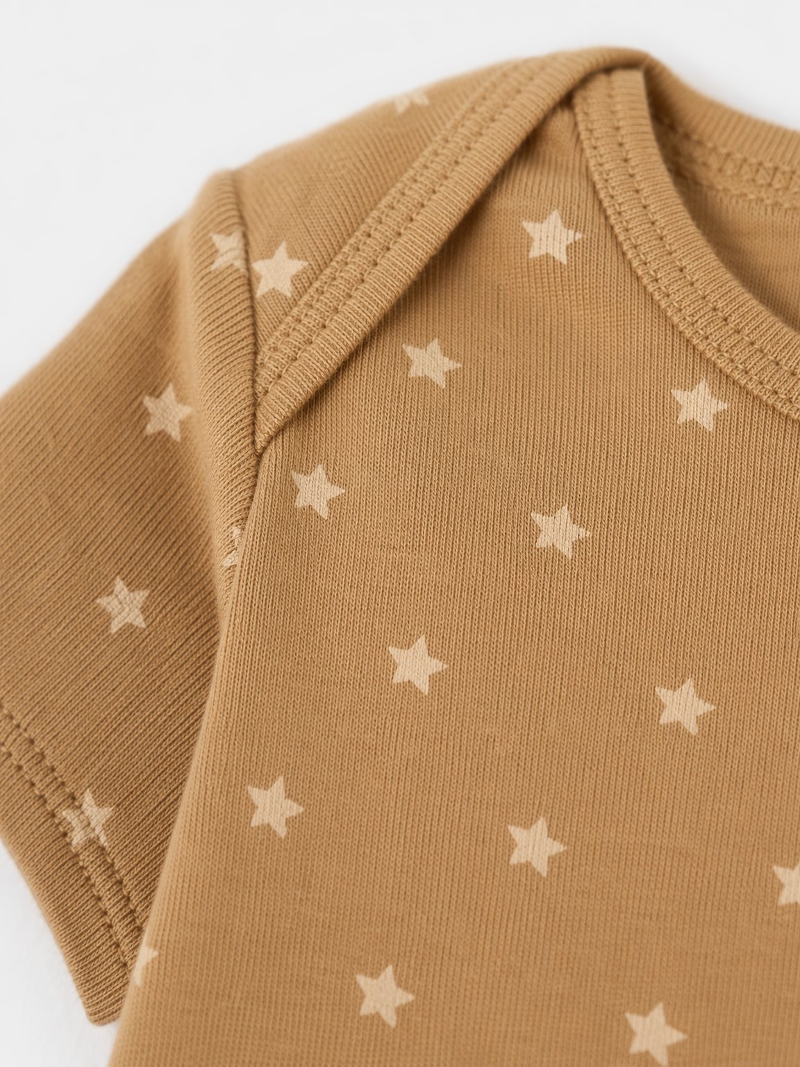 Camel Star Print Side-Snap Bodysuit view 3
