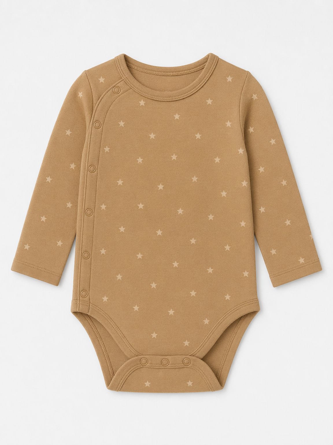 Camel Star Print Side-Snap Bodysuit