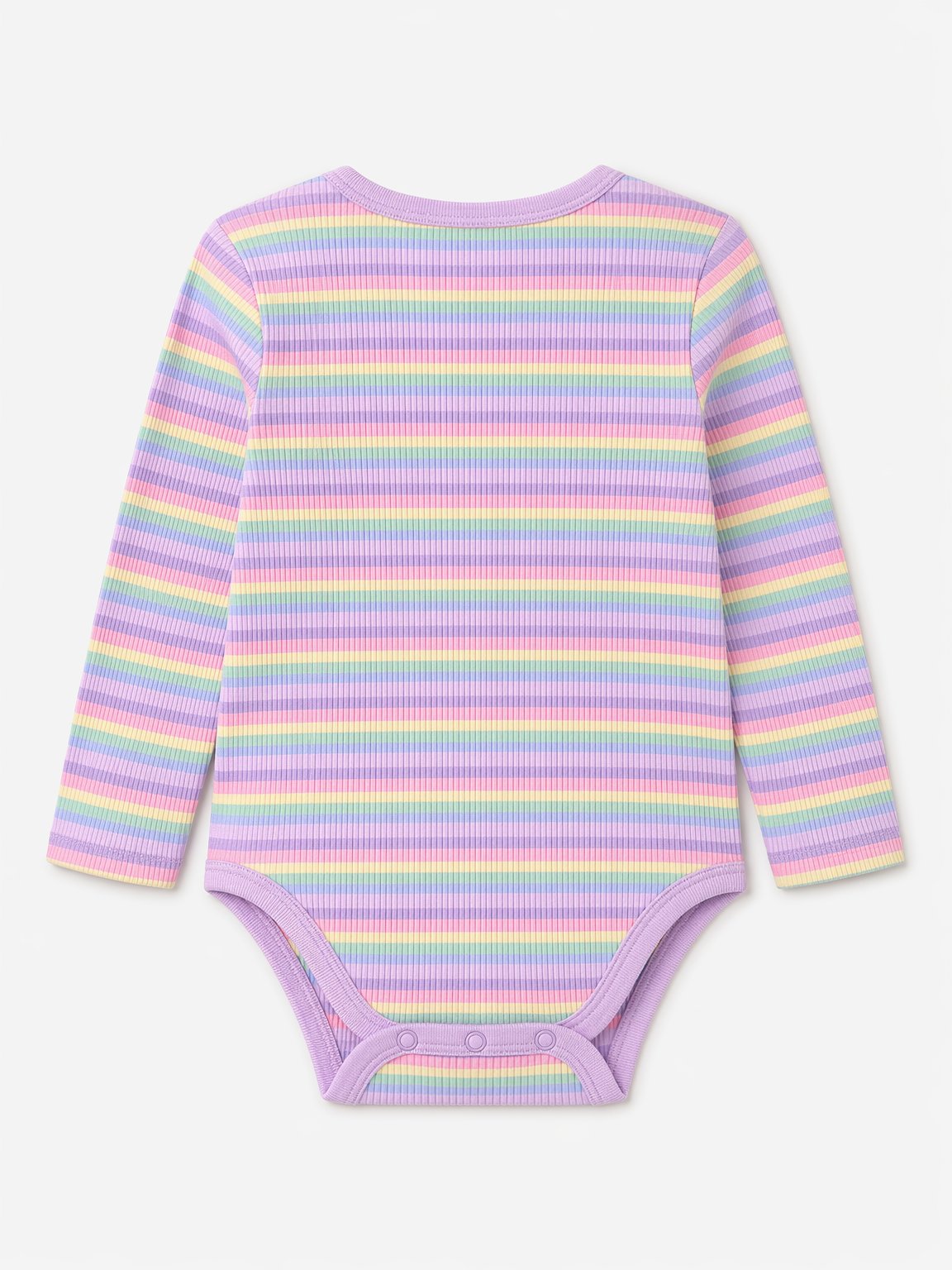 Lavender Rainbow Stripe Ribbed Bodysuit