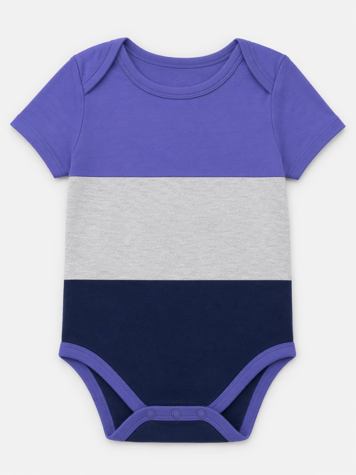 Slate Blue Color-Block Short-Sleeve Bodysuit