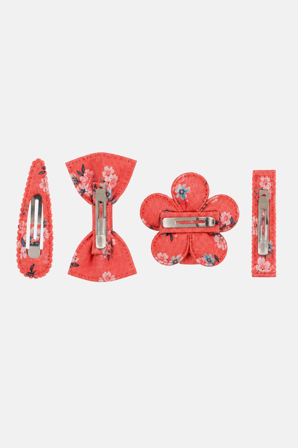 Coral Floral Hair Clip Set view 2