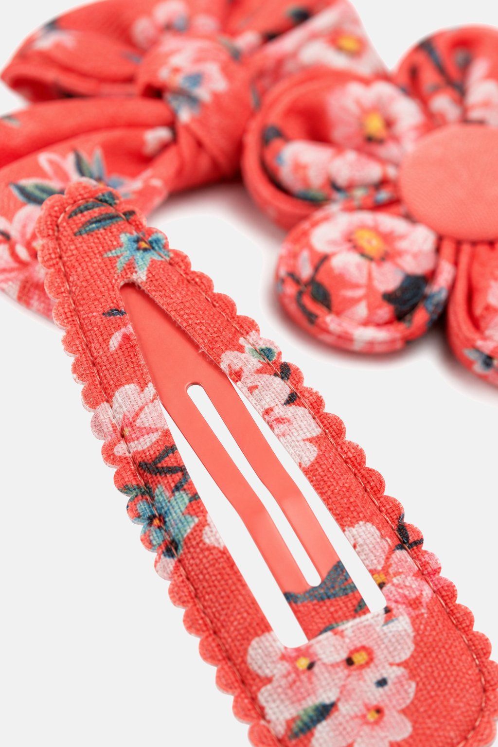 Coral Floral Hair Clip Set view 3
